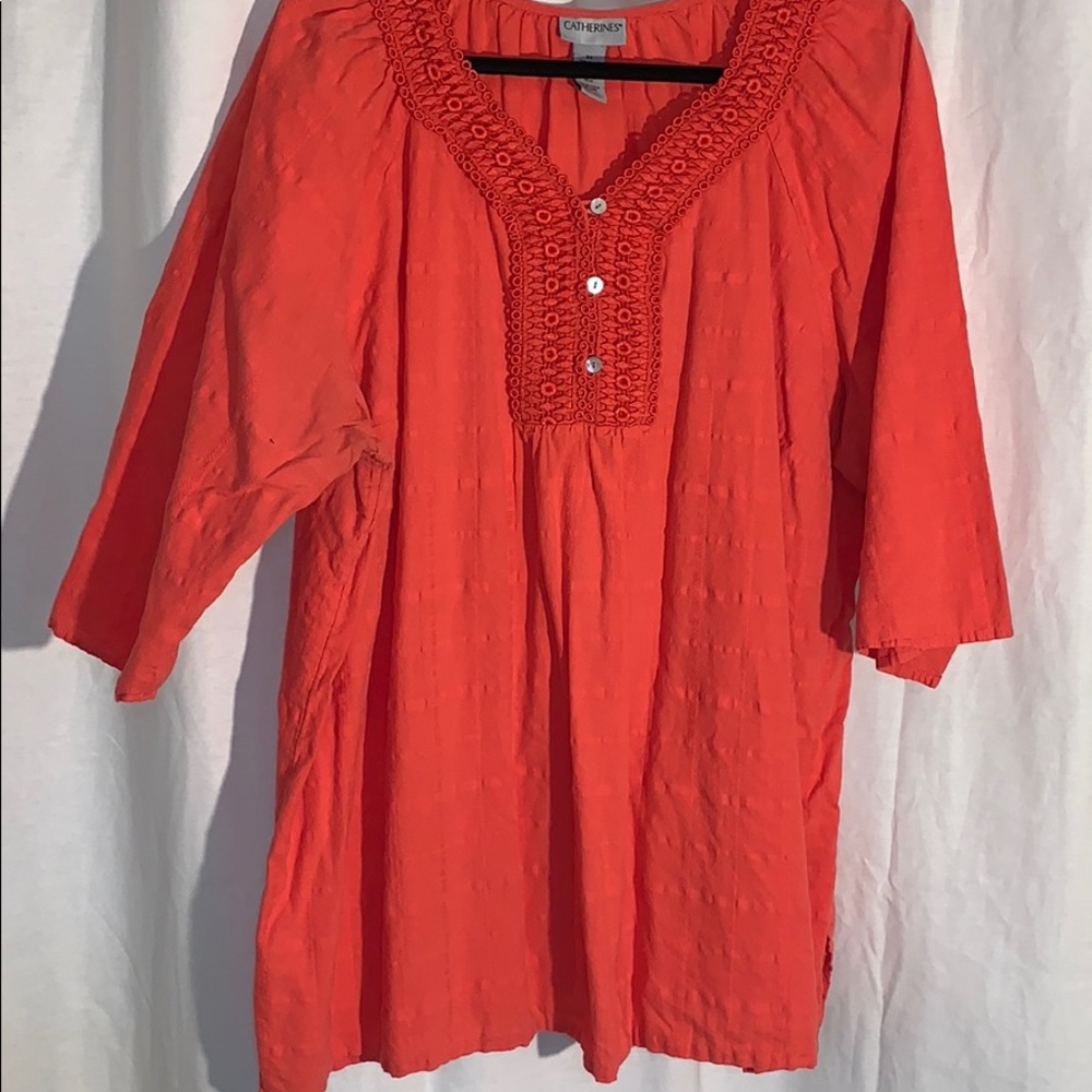Orange melon colored Plus size top